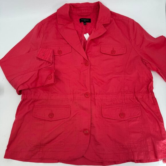 Talbots Coral Pink Classic Button-Up Blazer | Size 1X - Picture 8 of 10